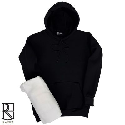 هودی ساده بیسیک مشکی و سفید تک