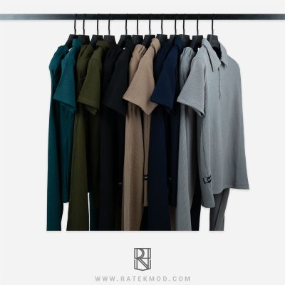 ست تیشرت نیمزیپ و شلوار کبریتی